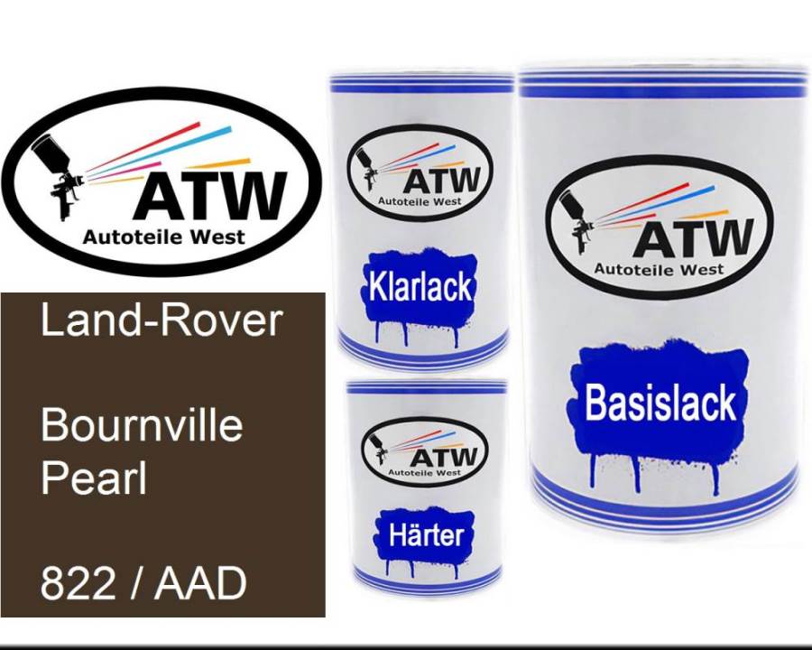 Land-Rover, Bournville Pearl, 822 / AAD: 500ml Lackdose + 500ml Klarlack + 250ml Härter - Set, von ATW Autoteile West.